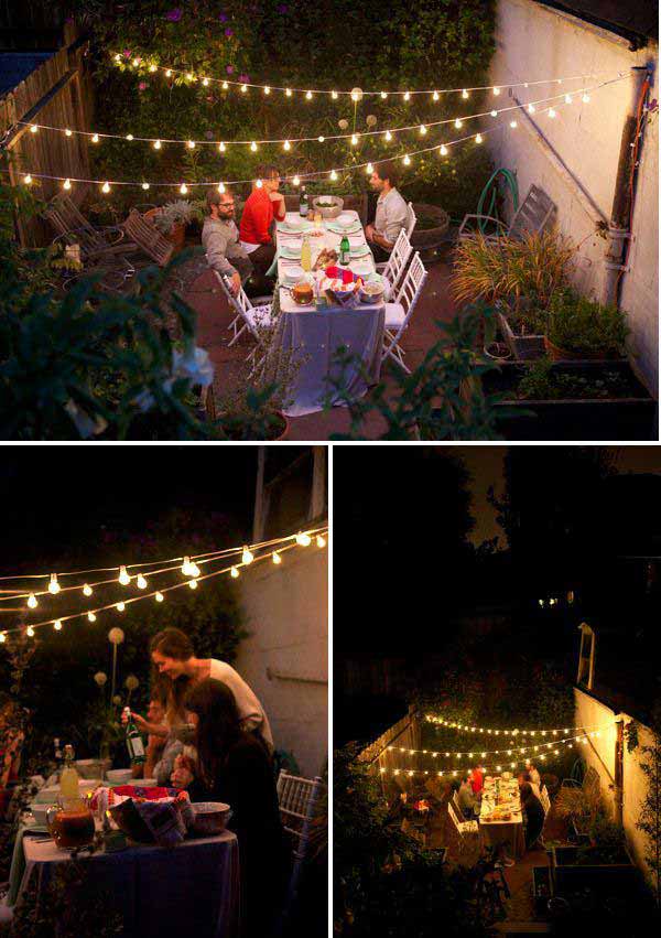 Three Light Strands Make a Big Impact #stringlight #garden #yard #decorhomeideas