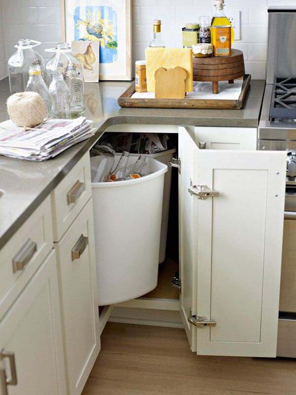 Under Cabinet Trash Bins #storage #corner #organization #decorhomeideas
