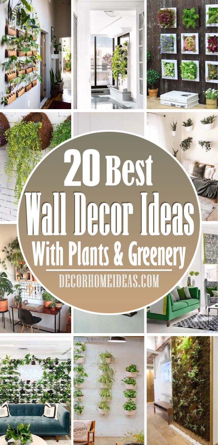 Wall Decor Ideas With Plants And Greenery. Brighten up your rooms with some plants and greenery with these clever ideas and DIYs projects. Check some cool wall decor ideas. #decorhomeideas