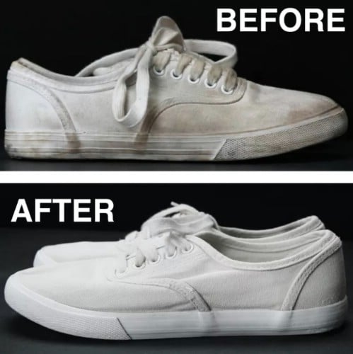 White Sneaker Restore #hacks #restore #houseitems #decorhomeideas