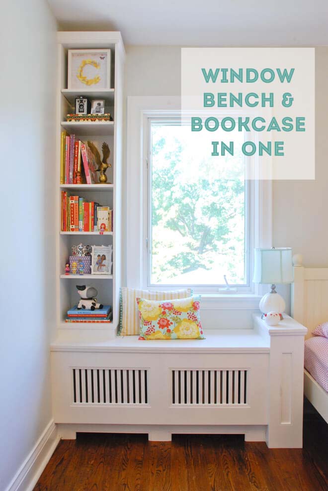 Window Bench and Bookcase In One #bedroom #storage #organization #decorhomeideas