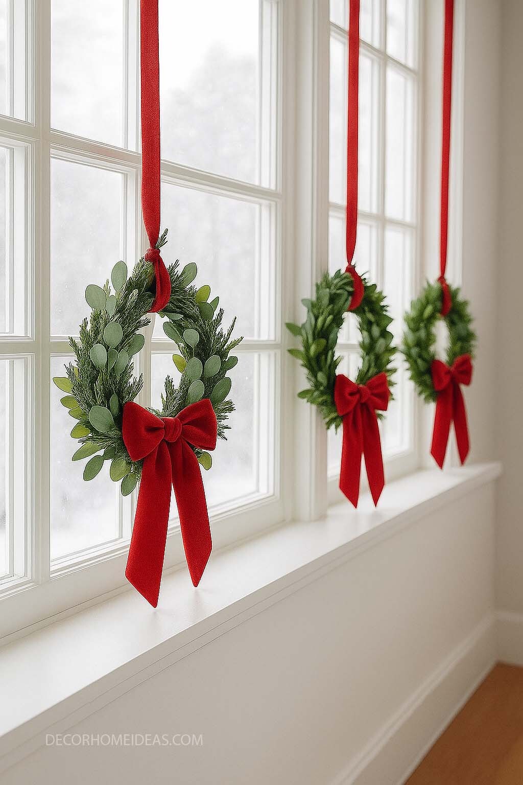 Simple Window Wreaths for a Cozy Winter Home