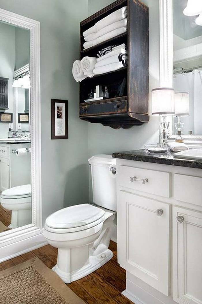 Barber’s Cabinet Bathroom Shelve #bathroom #towel #storage #decorhomeideas
