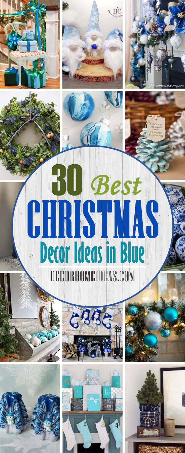 Best Blue Christmas Decor Ideas. Want to have a blue Christmas this year? Try one of these DIY blue Christmas decor ideas to turn your home into an icy winter wonderland. From whimsical garlands to stunning ornaments, find a project you love here.  #decorhomeideas