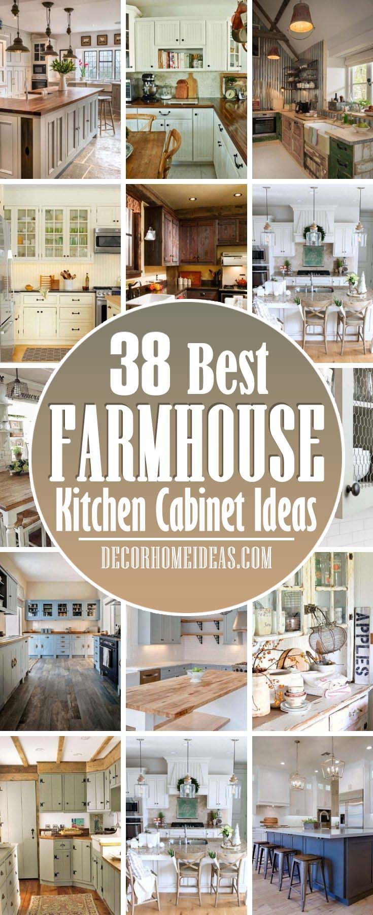 Best Farmhouse Kitchen Cabinet Ideas. If you have been considering a farmhouse kitchen for your house, you are in luck because today, we bring you these gorgeous farmhouse kitchen cabinet ideas. #decorhomeideas