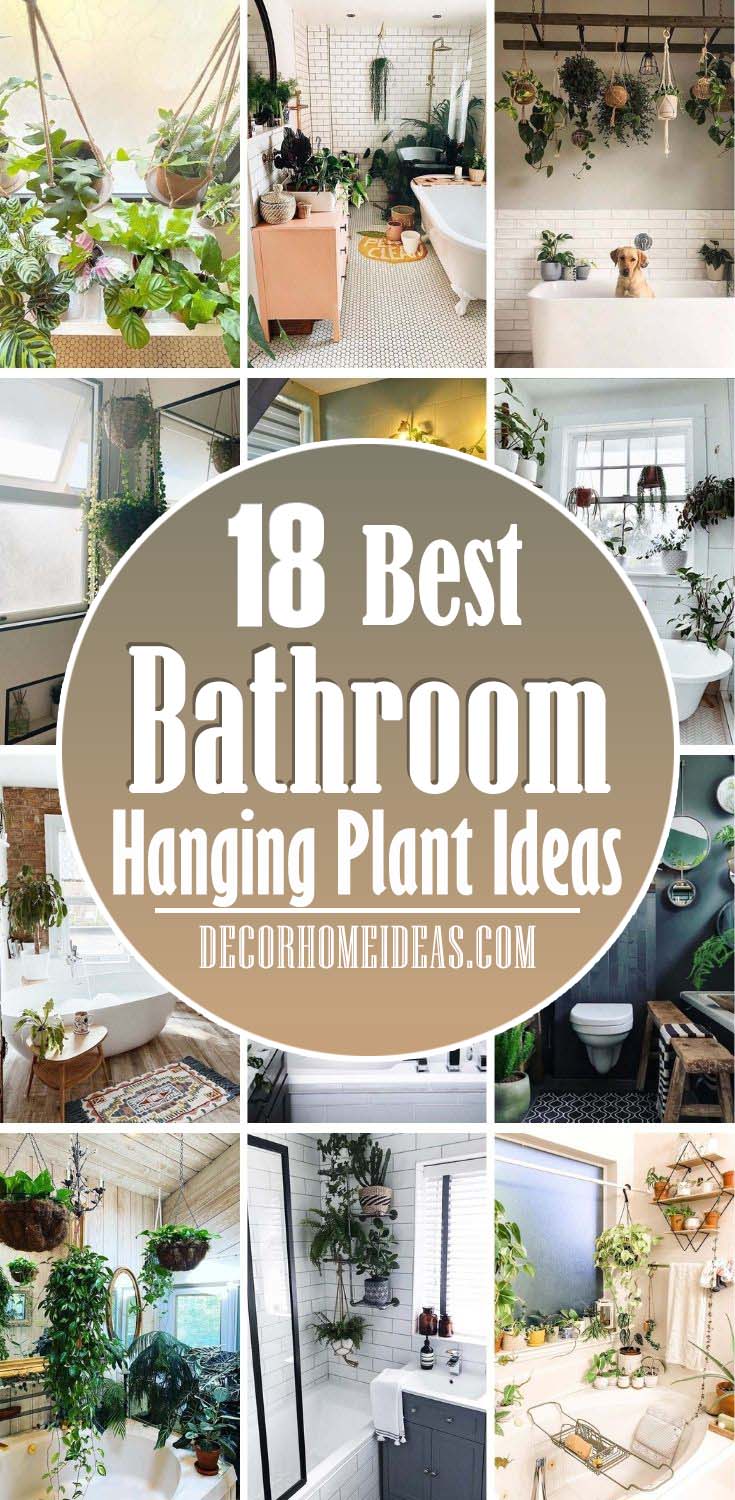 Best Hanging Plant Ideas For Bathroom. Bathroom plants are such a simple and affordable way to update your bathroom, whether it’s a single trailing plant on the windowsill or a full green plant wall. #decorhomeideas