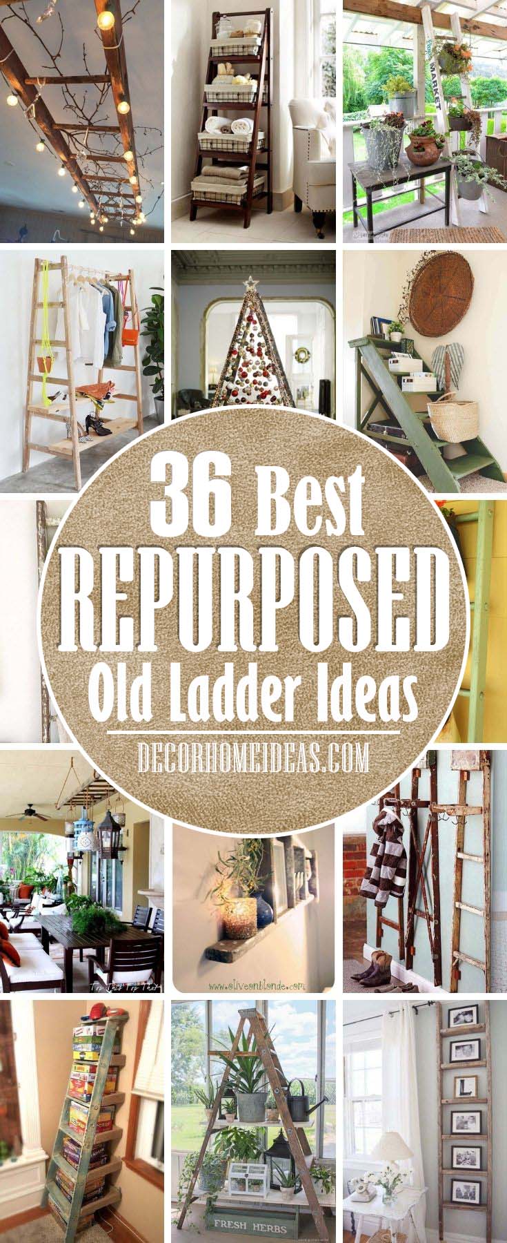 Best Repurposed Old Ladder Ideas. I'm pretty sure that all of you have some old unused ladders that we can repurpose as some new items and here are some brilliant ideas and DIY tutorials. #decorhomeideas