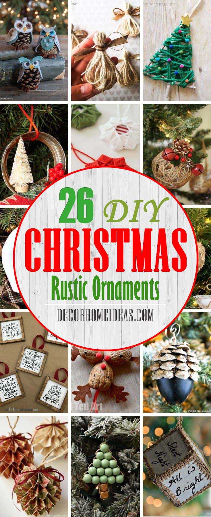 Best Rustic DIY Christmas Ornaments. Christmas is just around the corner so it’s time to dress up your tree. If you need some inspiration we have gathered some top easy, creative and rustic DIY Christmas… #decorhomeideas