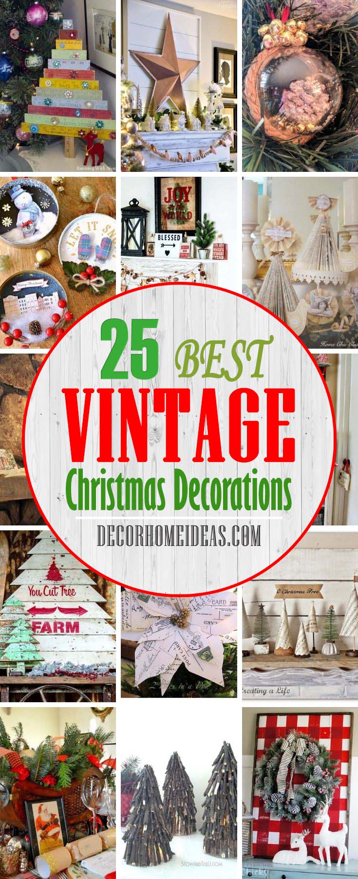 Best Vintage Christmas Decorations. Vintage Christmas decorations are more popular than ever — here's how to decorate with vintage flair. #decorhomeideas