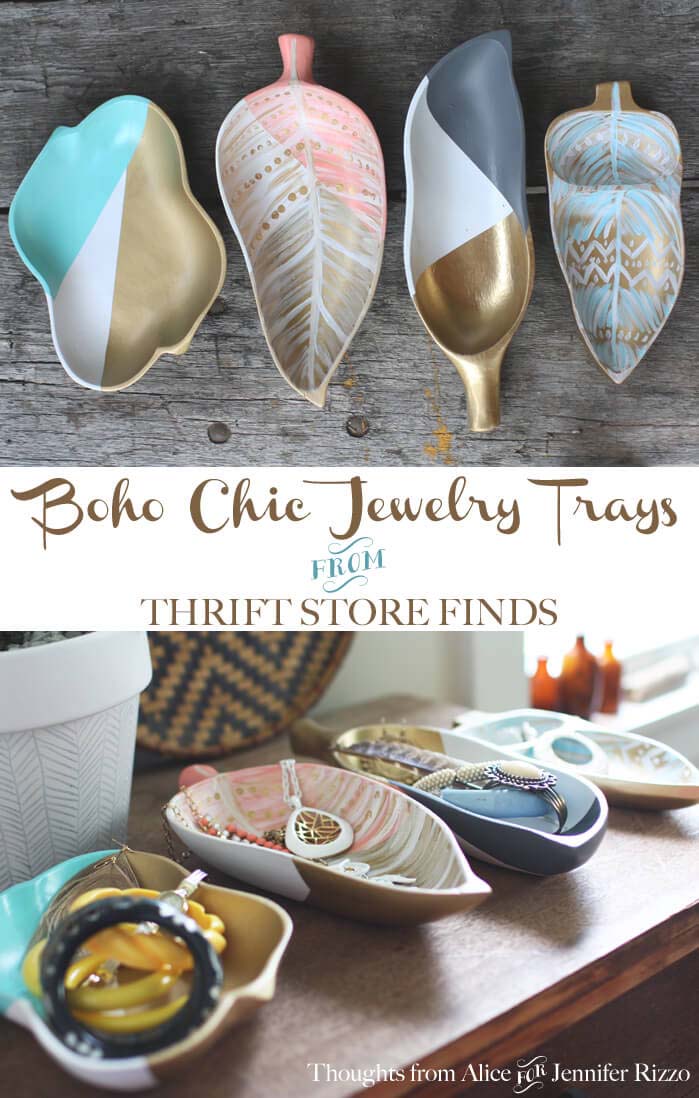 Boho Chic Jewelry Trays #dollarstore #diy #homedecor #decorhomeideas