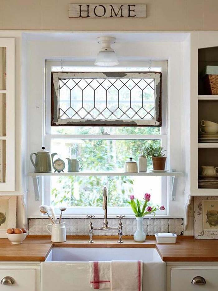 Build a Shelf in Front of Your Window #kitchen #countertop #organization #decorhomeideas