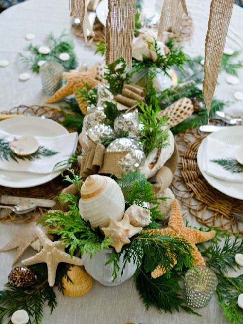 Chic Coastal Holiday Table #diy #coastal #christmas #decorhomeideas