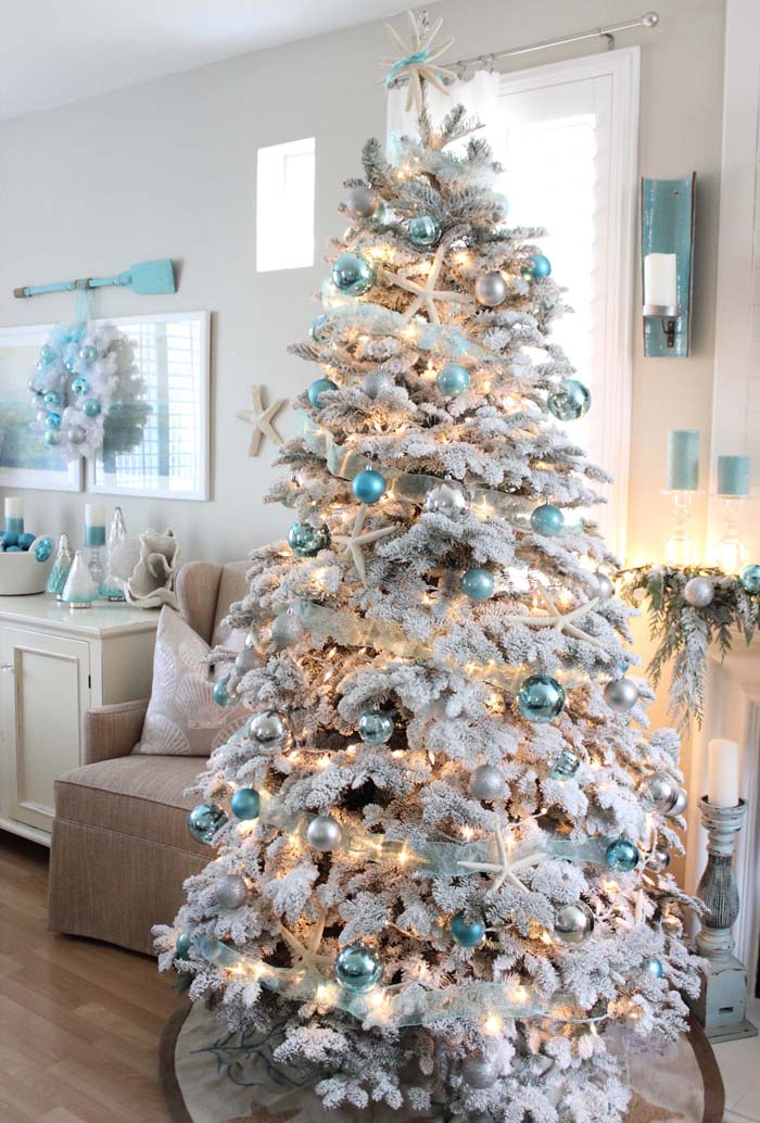 Coastal Christmas Tree #diy #coastal #christmas #decorhomeideas