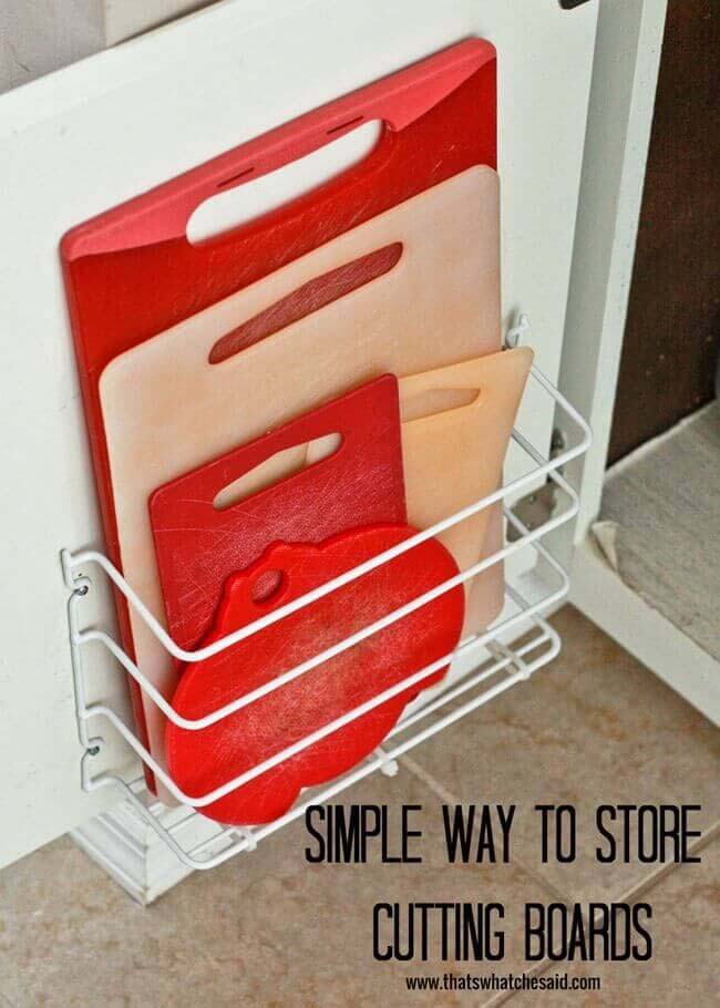 Cutting Board Storage #smallkitchen #storage #organization #decorhomeideas