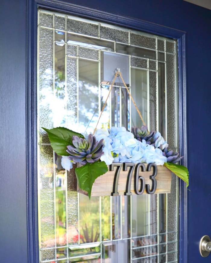 DIY Address Planter Door Decor #diy #wood #crafts #decorhomeideas