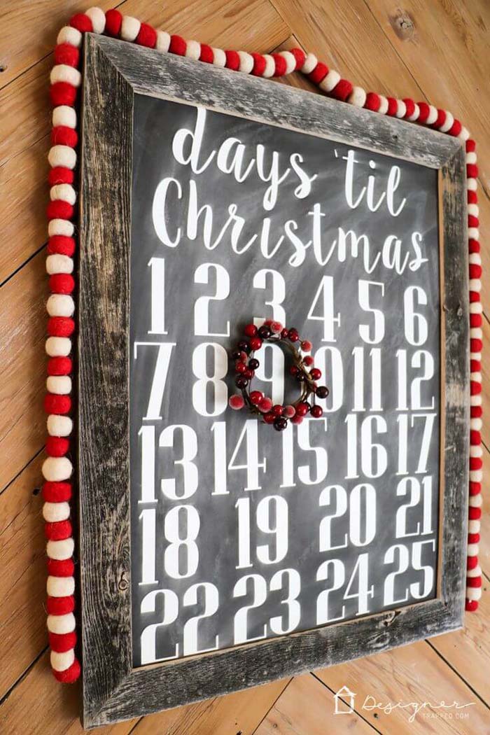 DIY Christmas Countdown Calendar #Christmas #dollarstore #diy #decorhomeideas