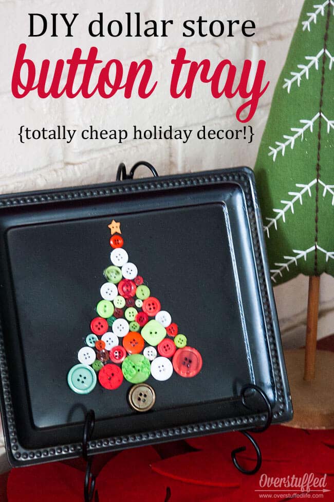 DIY Dollar Tree Christmas Tray #Christmas #dollarstore #diy #decorhomeideas