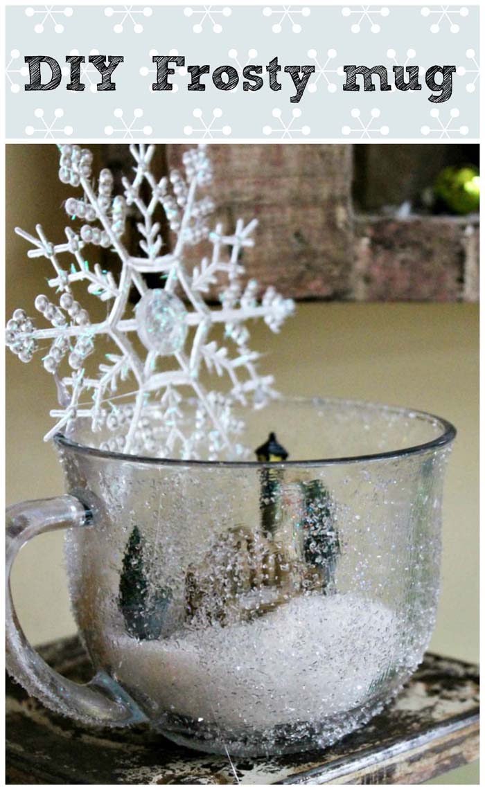 DIY Frosty Mug #Christmas #dollarstore #diy #decorhomeideas