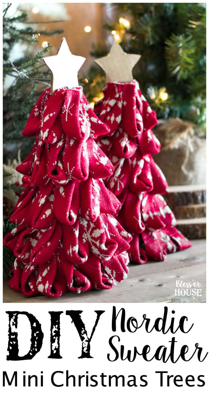 DIY Nordic Sweater Christmas Tree #Christmas #tree #crafts #decorhomeideas
