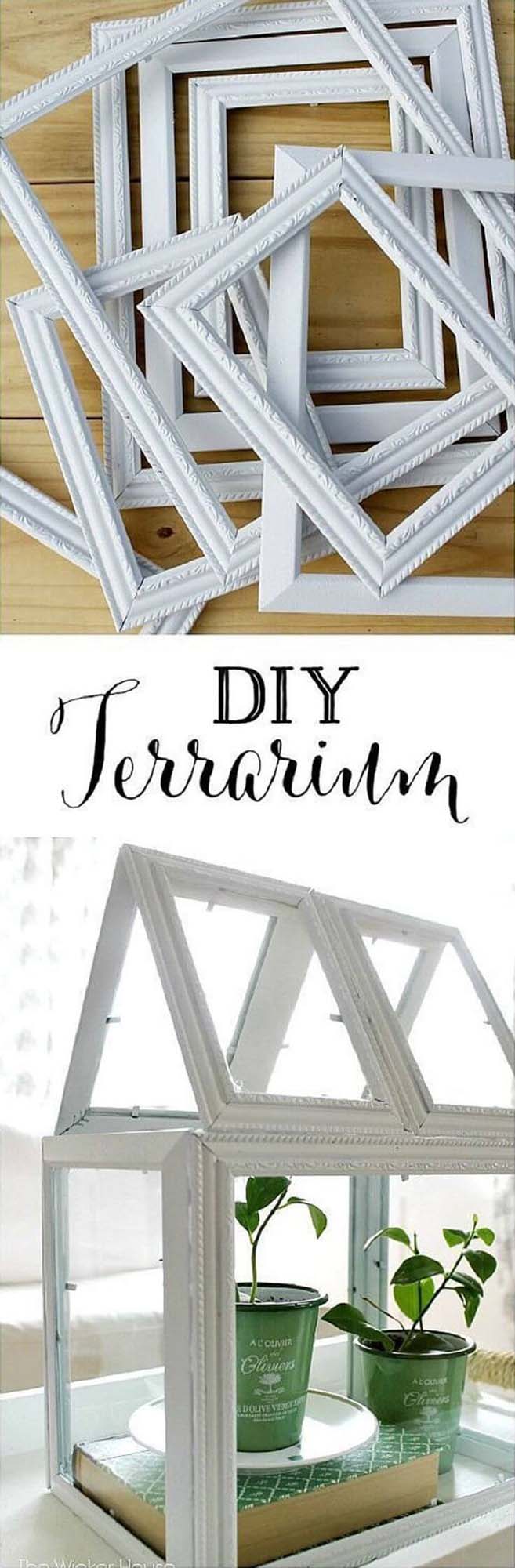 DIY Picture Frame Greenhouse Terrarium #dollarstore #diy #homedecor #decorhomeideas