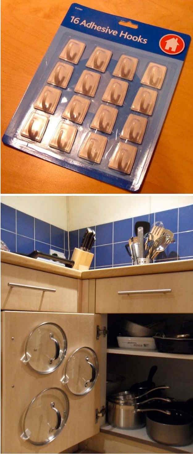 Easiest Cupboard Pan Lid Organiser #smallkitchen #storage #organization #decorhomeideas