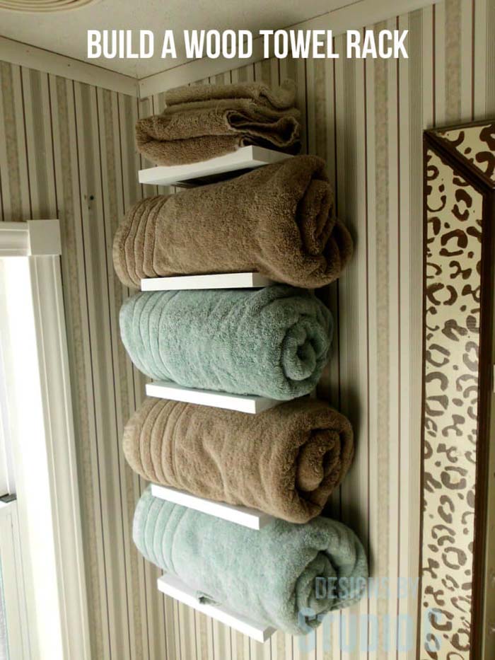 Easy To Build Towel Rack #bathroom #towel #storage #decorhomeideas