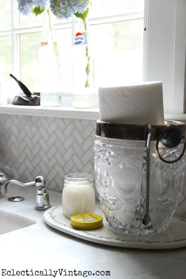 Elegant Cut Glass Holder for Paper Towels #kitchen #countertop #organization #decorhomeideas