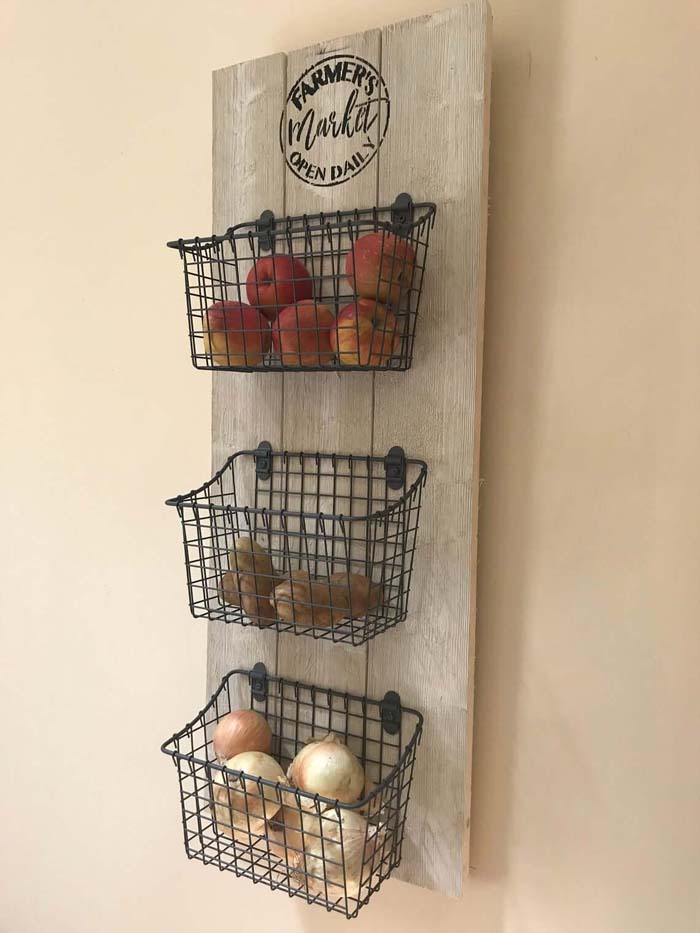 Farm's Market Fruit and Veggie Organizer #smallkitchen #storage #organization #decorhomeideas