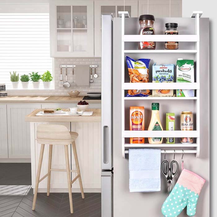 Fridge Side Shelf Refrigerator Spice Storage #smallkitchen #storage #organization #decorhomeideas