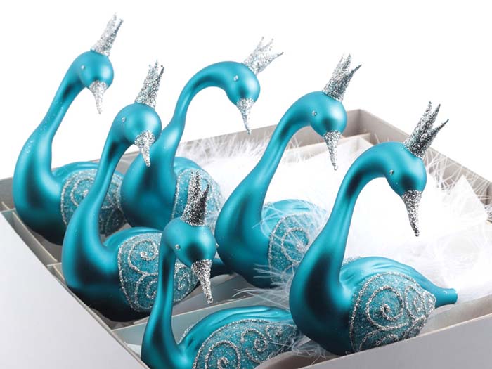 Glass Turquoise Swan