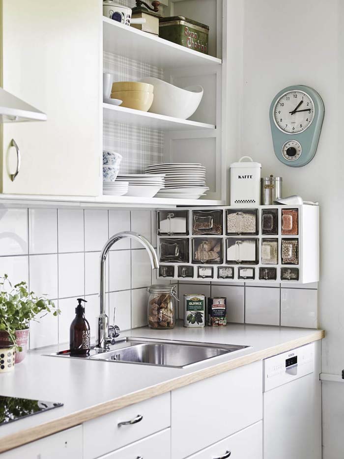 Hang Pull Out Drawers on the Wall #kitchen #countertop #organization #decorhomeideas