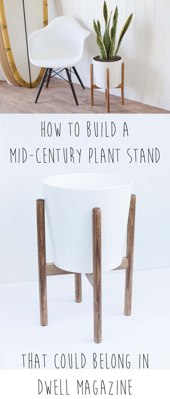 How to Build a Midcentury-Inspired Plant Stand #diy #wood #crafts #decorhomeideas