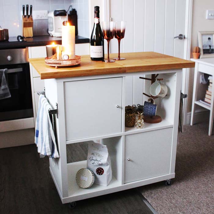 Ikea Kallax Kitchen Island Hack #smallkitchen #storage #organization #decorhomeideas