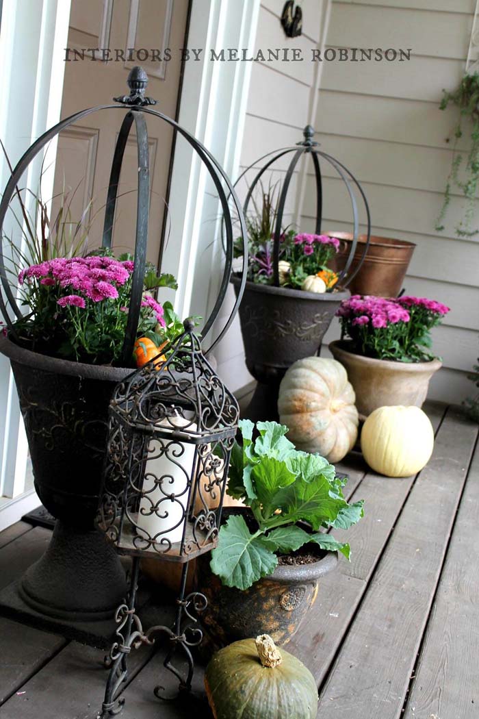 Oil Rubbed Bronze Mum Planters #flowerpot #frontdoor #frontporch #decorhomeideas