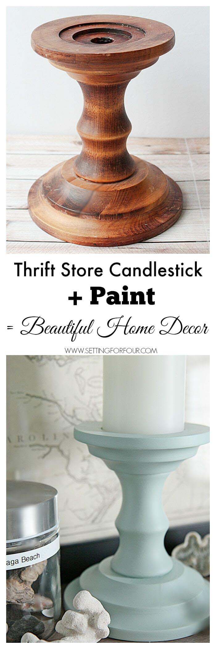 Painted Candlesticks #dollarstore #diy #homedecor #decorhomeideas