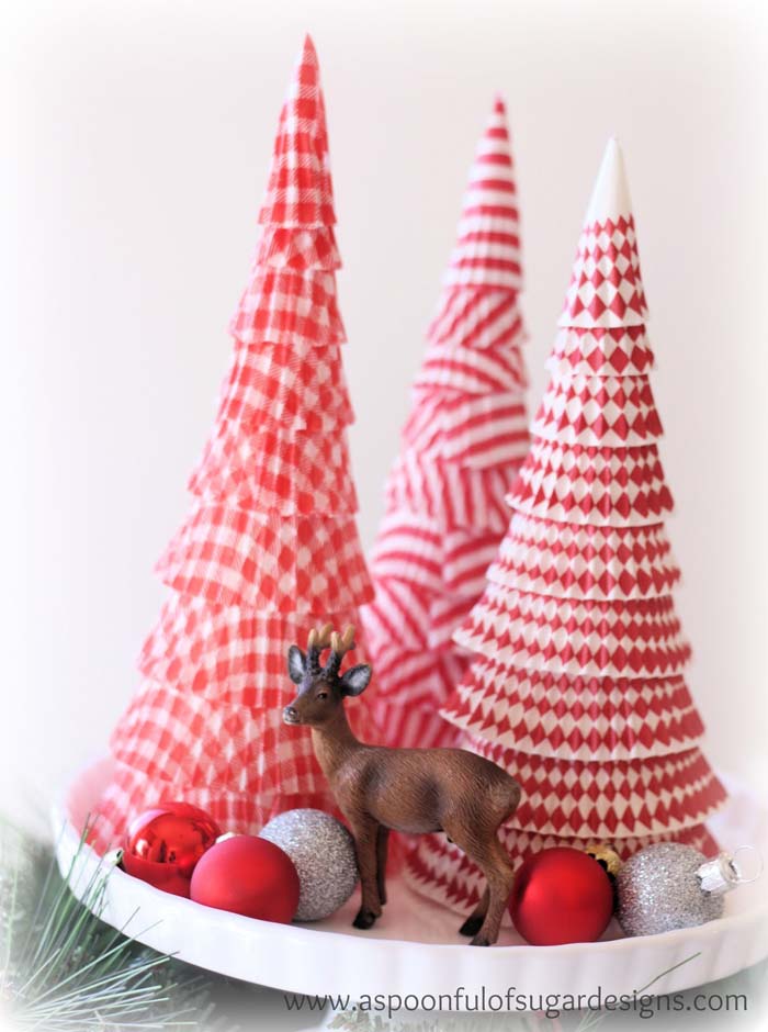 Paper Christmas Trees #Christmas #tree #crafts #decorhomeideas