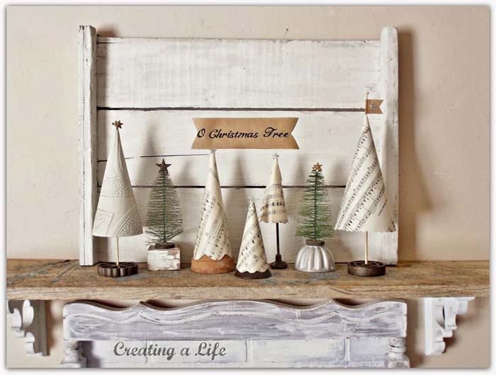 Paper Tree Vintage Decor Ideas #Christmas #vintage #diy #decorhomeideas