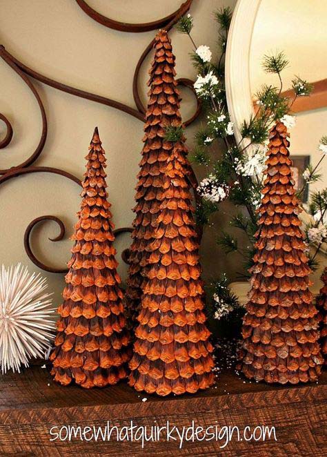 Pinecone Christmas Trees #Christmas #tree #crafts #decorhomeideas