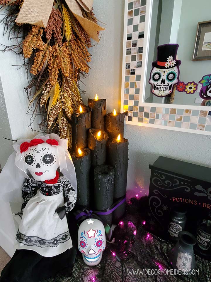 Pool Noodle Halloween Decoration With Dolls