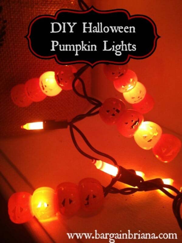 Pumpkin Lights #Halloween #Dollarstore #crafts #decorhomeideas