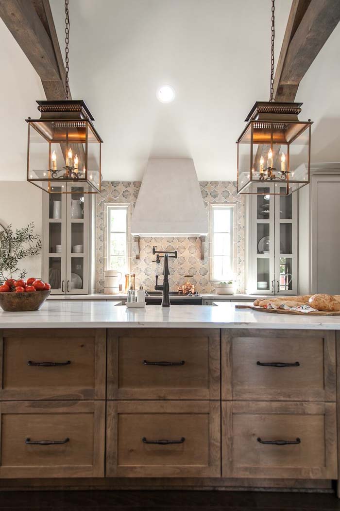 Raw Wood Kitchen Cabinets with Black Hardware #farmhouse #kitchen #cabinet #decorhomeideas