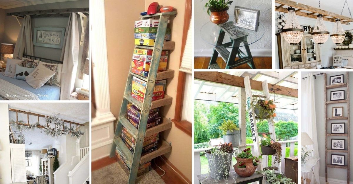 35 Creative Repurposed Old Ladder Ideas, Are Old Wooden Ladders Worth Anything