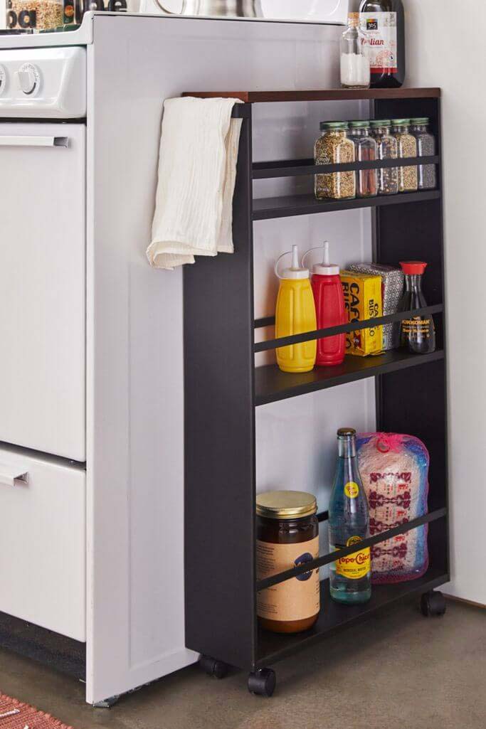 Rolling Kitchen Storage Cart #smallkitchen #storage #organization #decorhomeideas