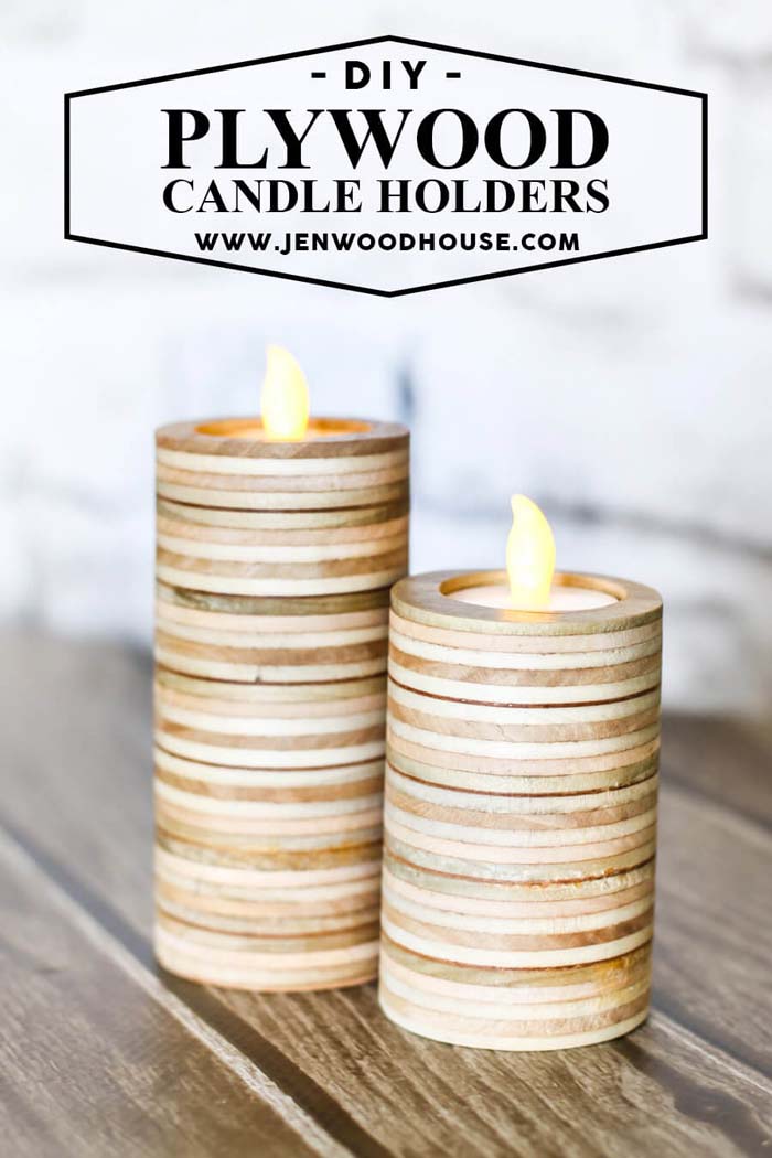 Scrap Plywood Candle Holders #diy #wood #crafts #decorhomeideas