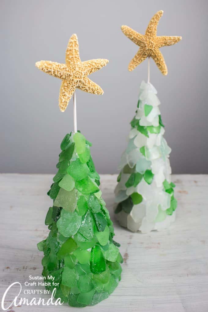 Sea Glass Christmas Tree #diy #coastal #christmas #decorhomeideas