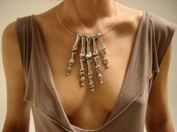 Skeleton Hand Necklace #Halloween #Dollarstore #crafts #decorhomeideas