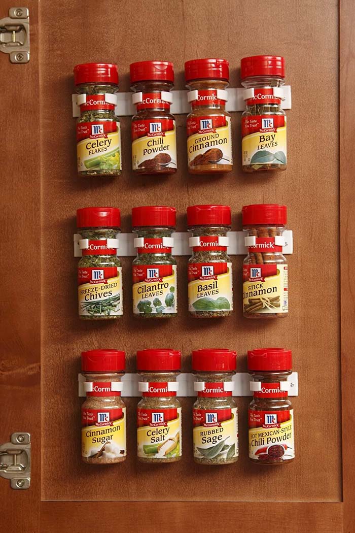 Spice Jar Grip Holder Clip Strips #smallkitchen #storage #organization #decorhomeideas