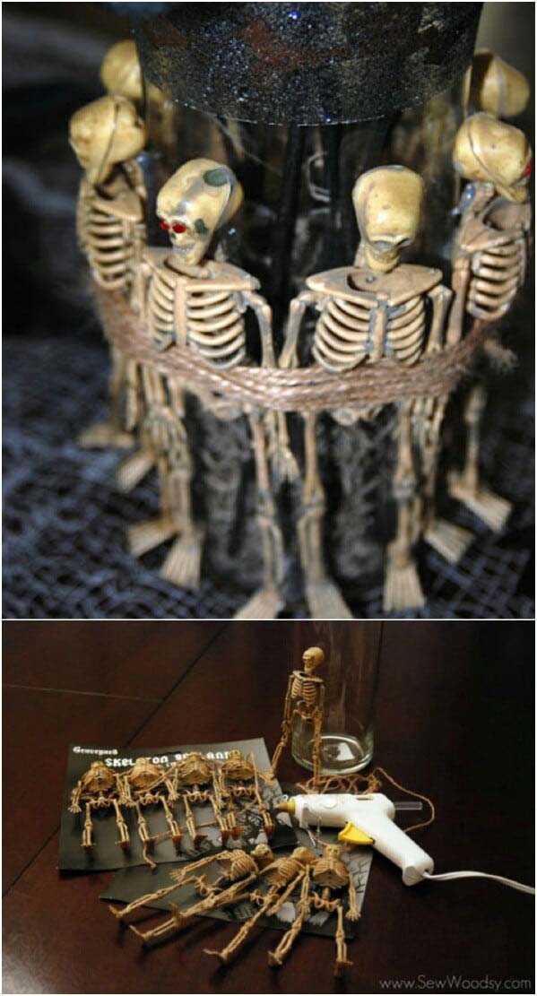Spooky Skeleton Vase #Halloween #Dollarstore #crafts #decorhomeideas
