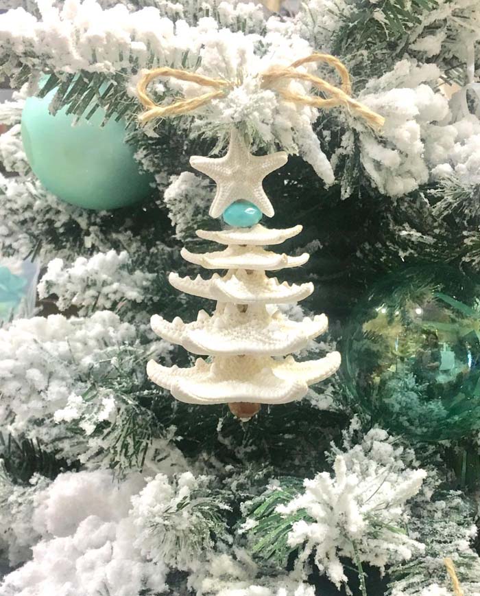 Starfish Christmas Tree Ornament #diy #coastal #christmas #decorhomeideas