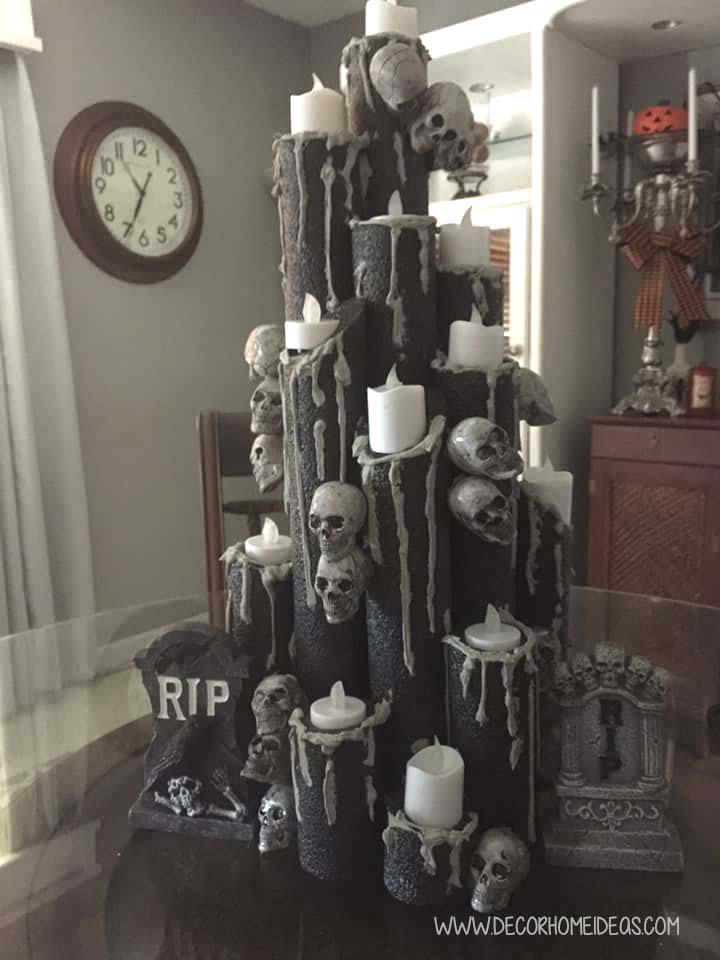 Tombstone Halloween Decor With Pool Noodles